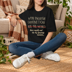 Black With Enough Caffeine graphic T-shirt in a styled lifestyle mockup