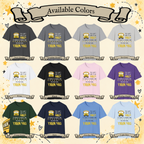 Crazy School Bus T-shirt color chart showing all 12 available shirt colors