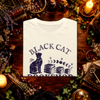 Black Cat Bookshop folded graphic tee mockup