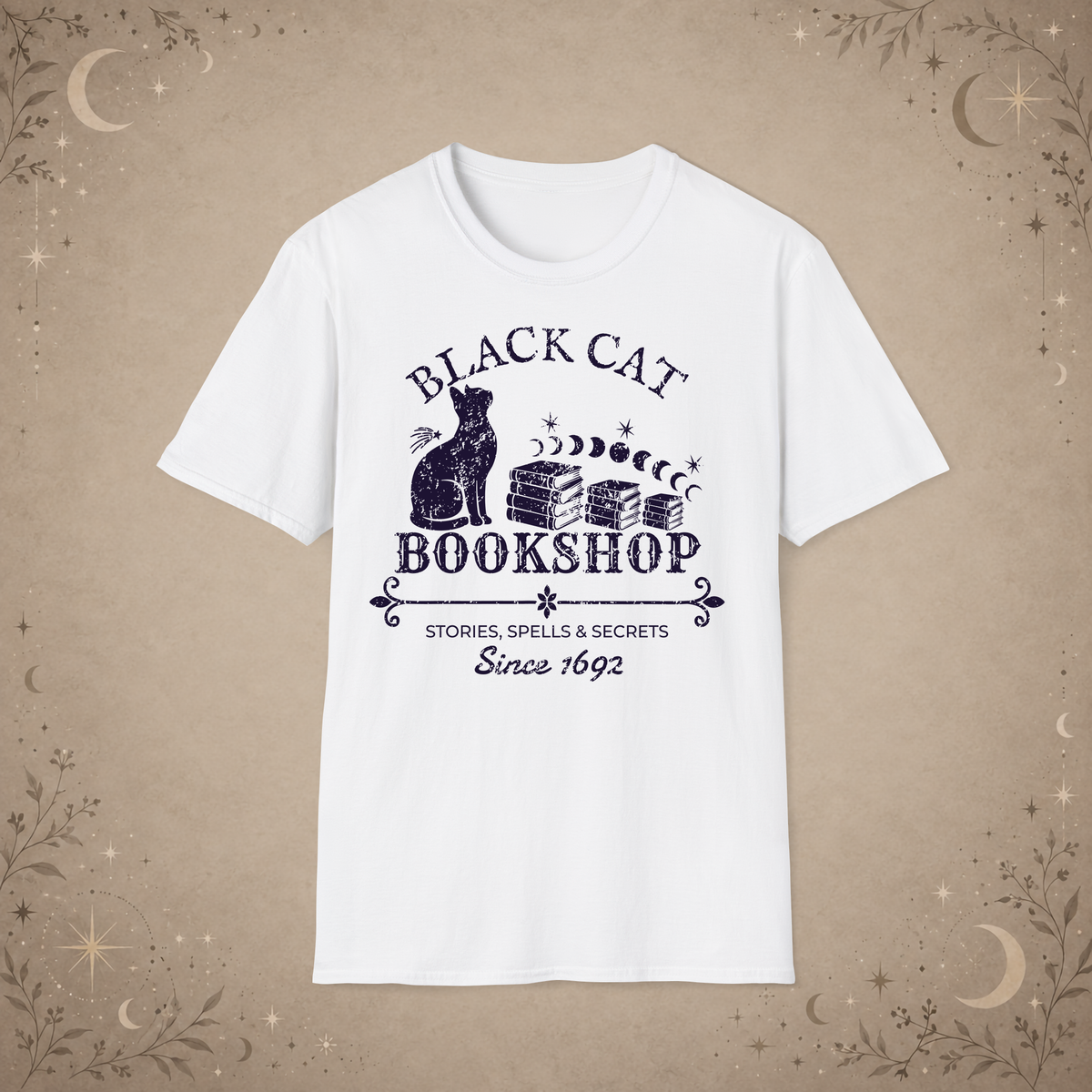 Black Cat Bookshop graphic tee in White