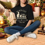 Black Cat Bookshop graphic tee lifestyle mockup