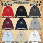 Broom and Bramble pullover hoodie available color chart