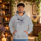 Broom and Bramble pullover hoodie in Sport Grey, worn by a standing man