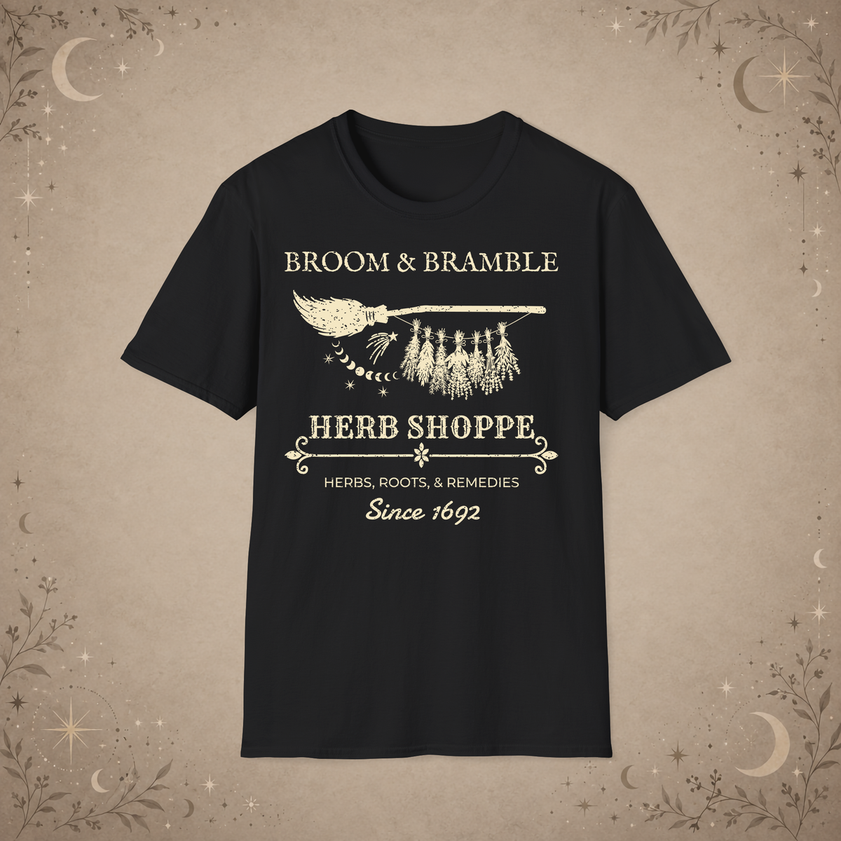 Broom and Bramble graphic tee in Black