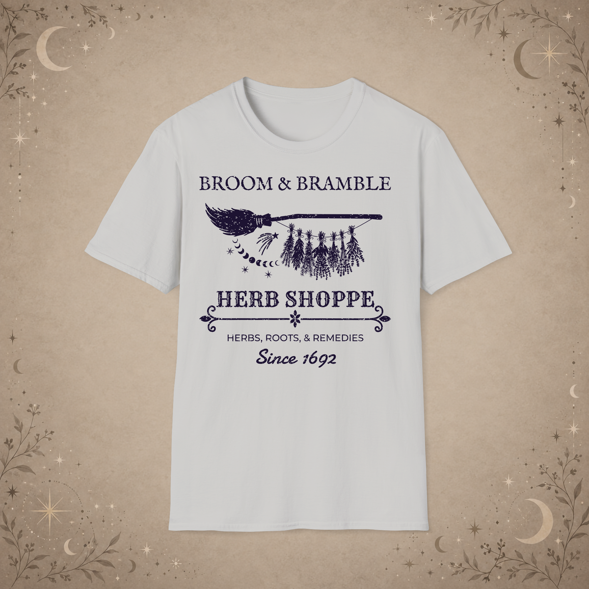 Broom and Bramble graphic tee in Ice Grey
