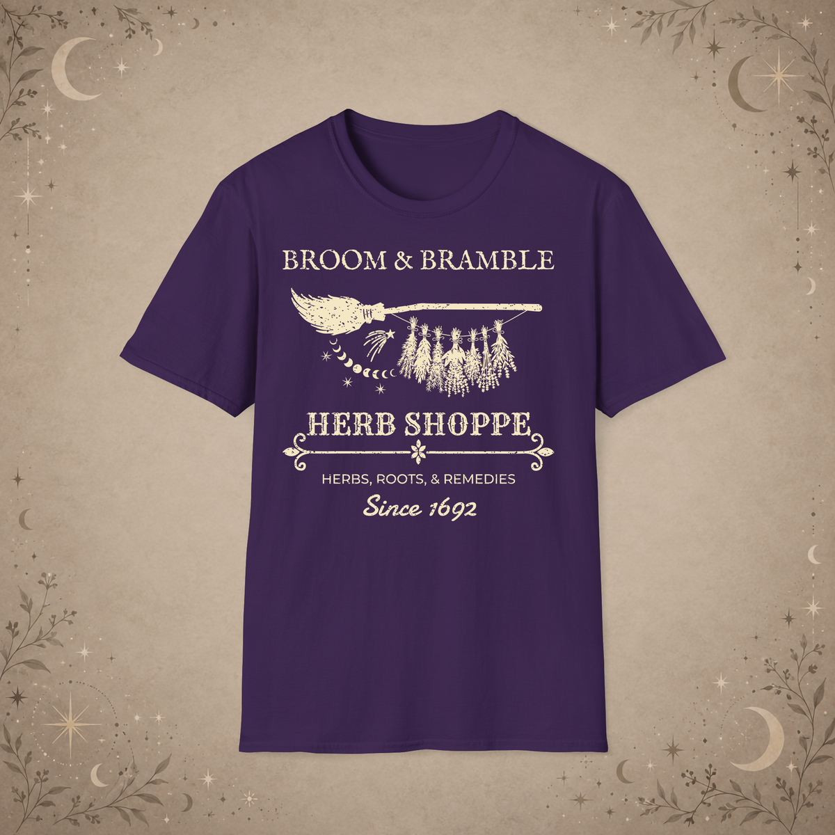 Broom and Bramble graphic tee in Purple