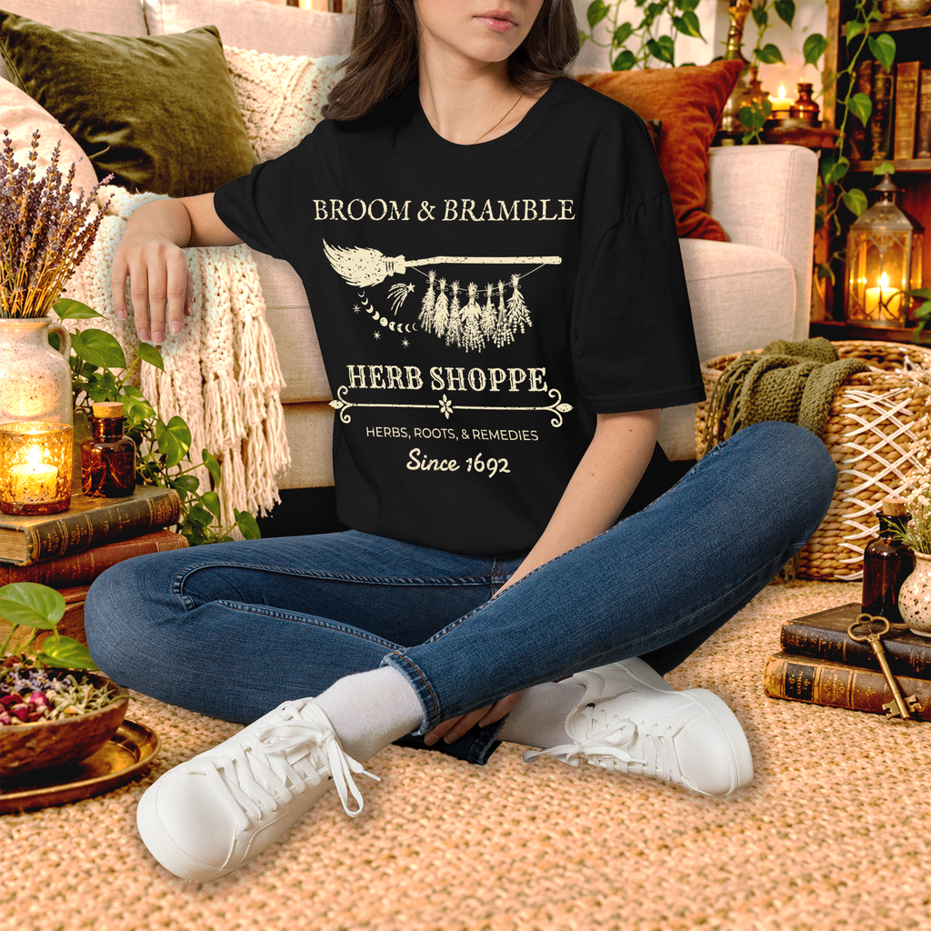 Broom and Bramble graphic tee lifestyle mockup