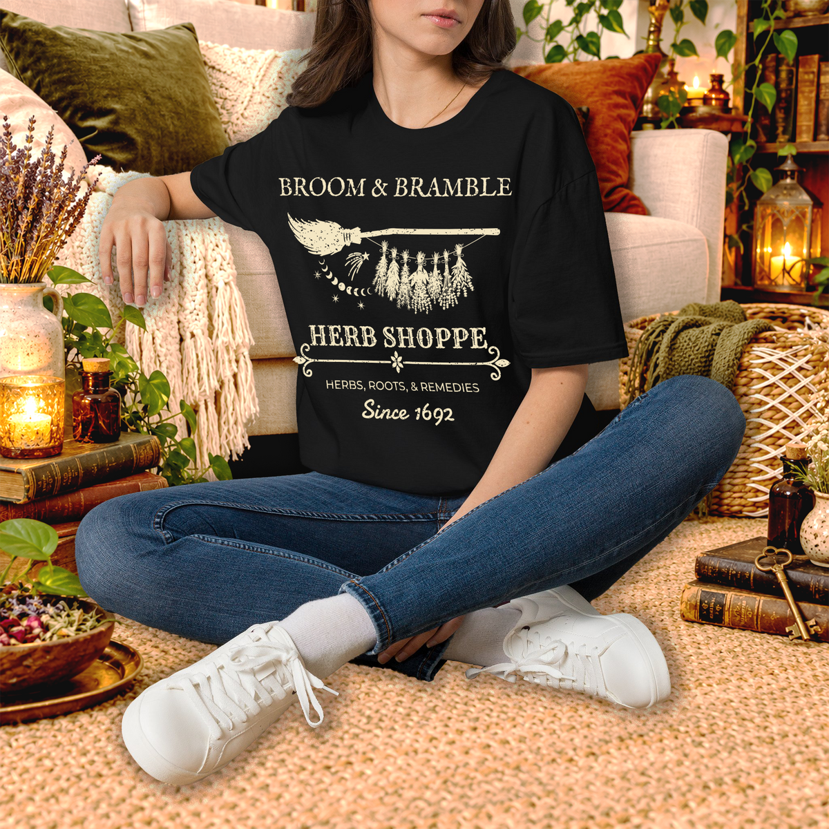 Broom and Bramble graphic tee lifestyle mockup