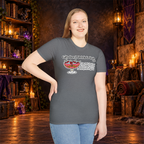 Cats Don’t Drink Cocktails graphic tee on standing woman
