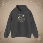 Coven Tea Room pullover hoodie in Dark Heather, front view