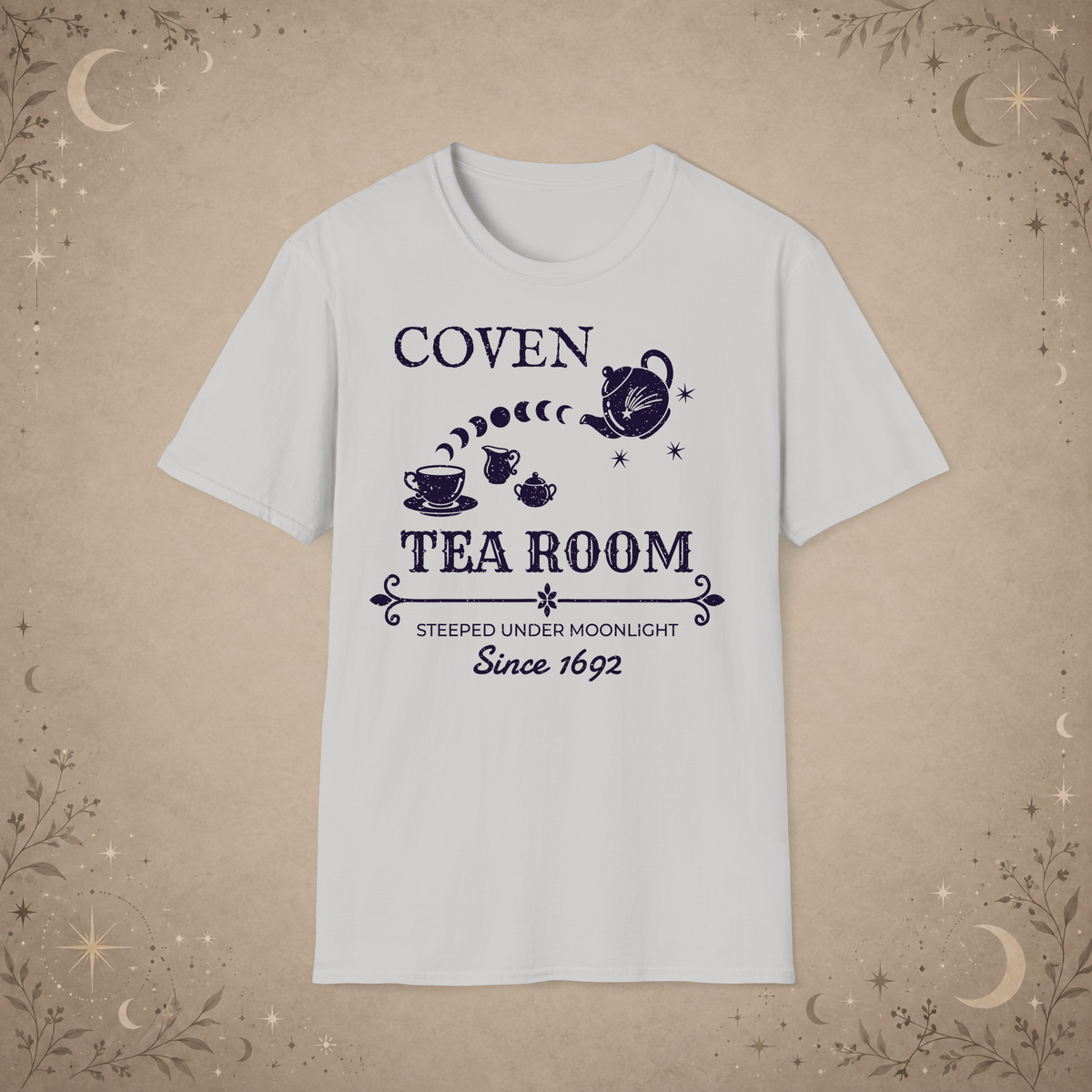 Coven Tea Room graphic tee in Ice Grey