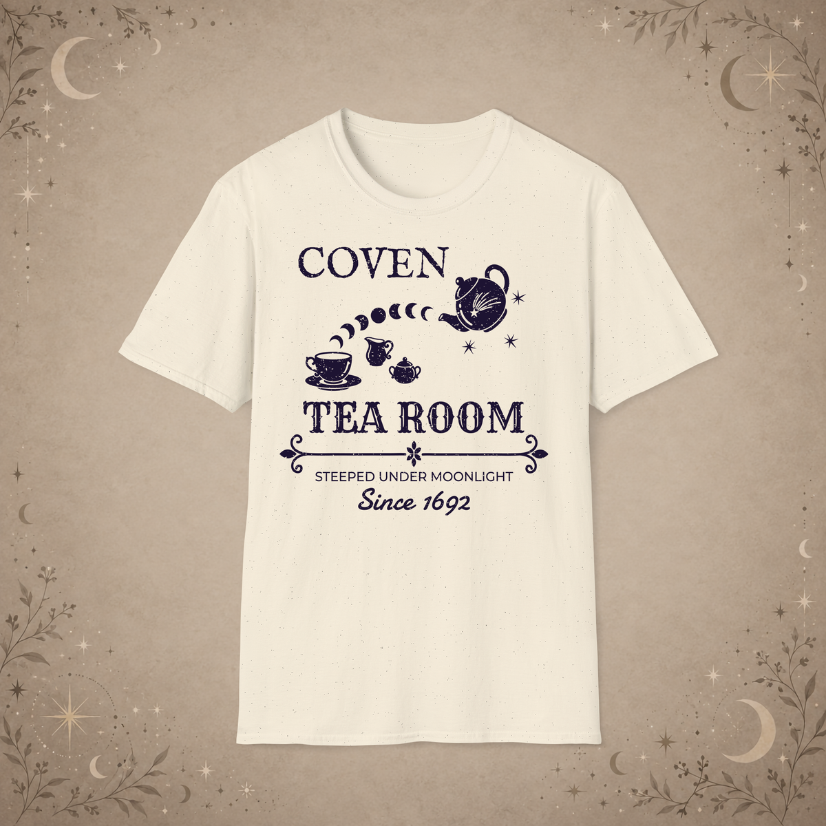 Coven Tea Room graphic tee in Natural