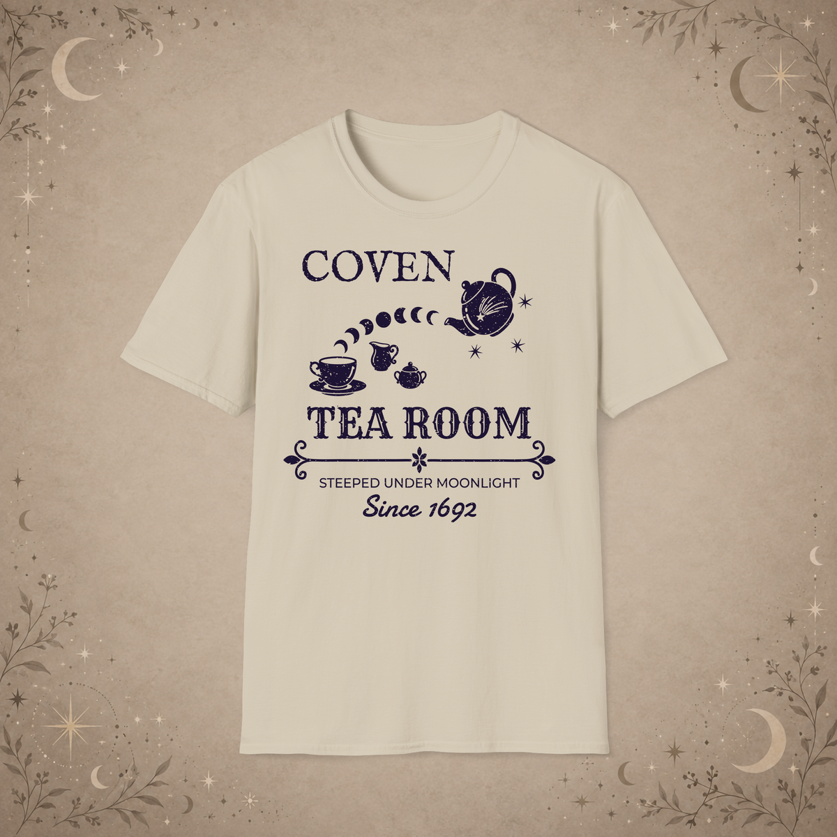 Coven Tea Room graphic tee in Sand