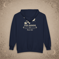 Coven Tea Room full-zip hoodie in Navy, back view