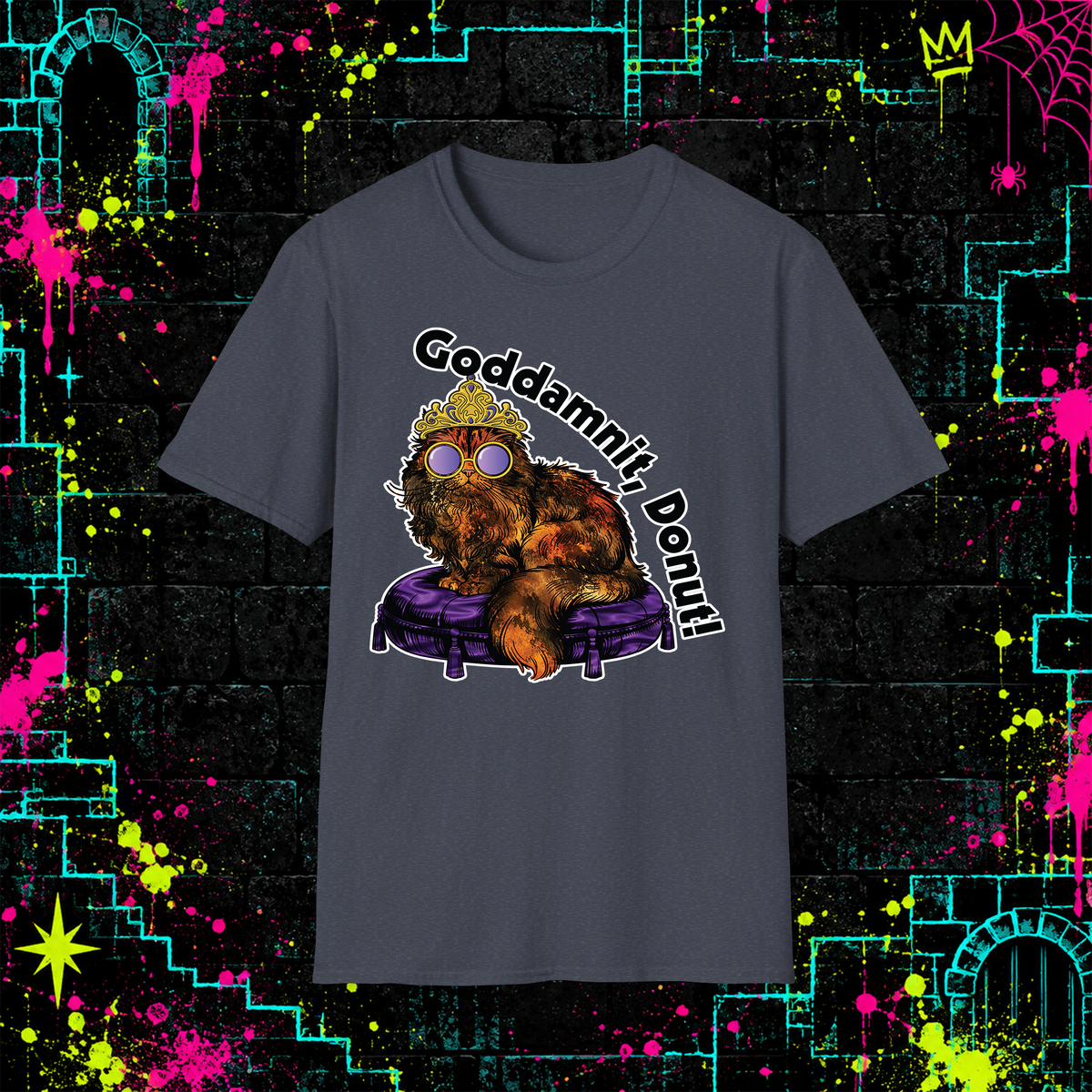 Goddamnit, Donut! graphic tee in Heather Navy