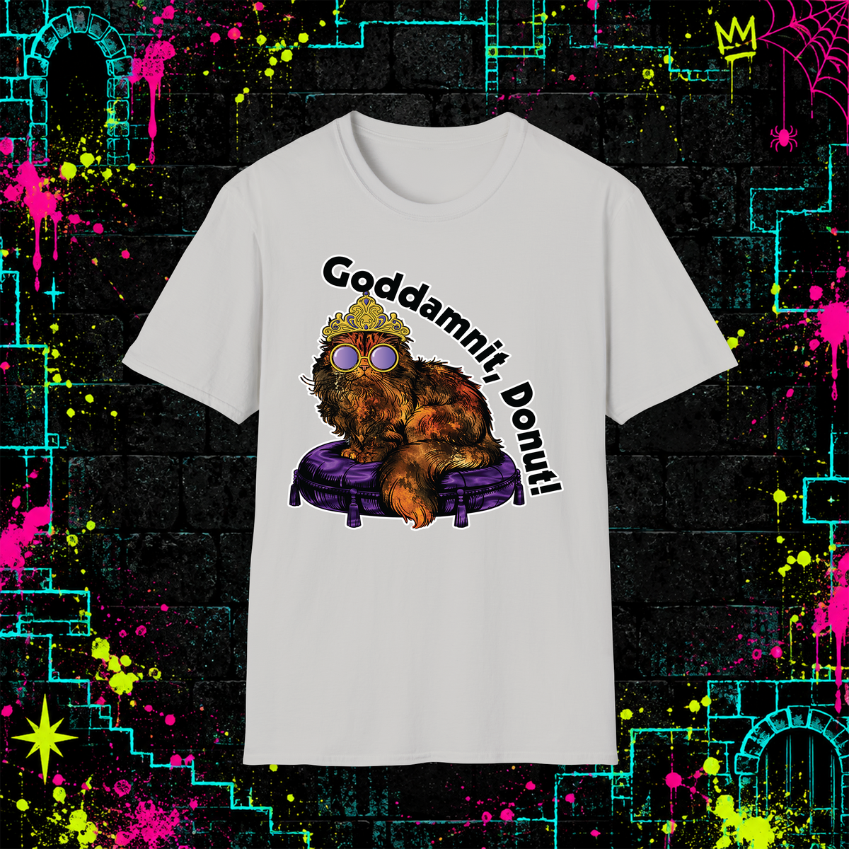 Goddamnit, Donut! graphic tee in Ice Grey