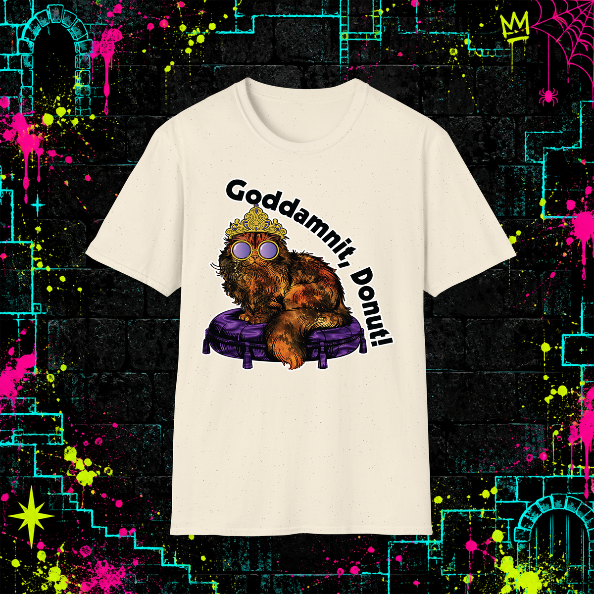 Goddamnit, Donut! graphic tee in Natural