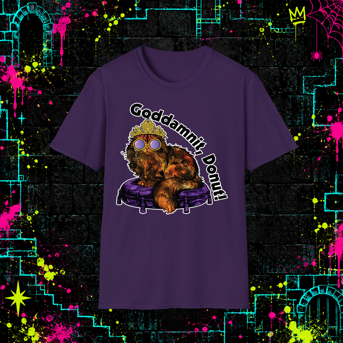 Goddamnit, Donut! graphic tee in Purple