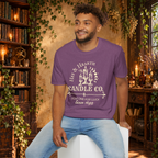 Hex & Hearth graphic tee on seated man
