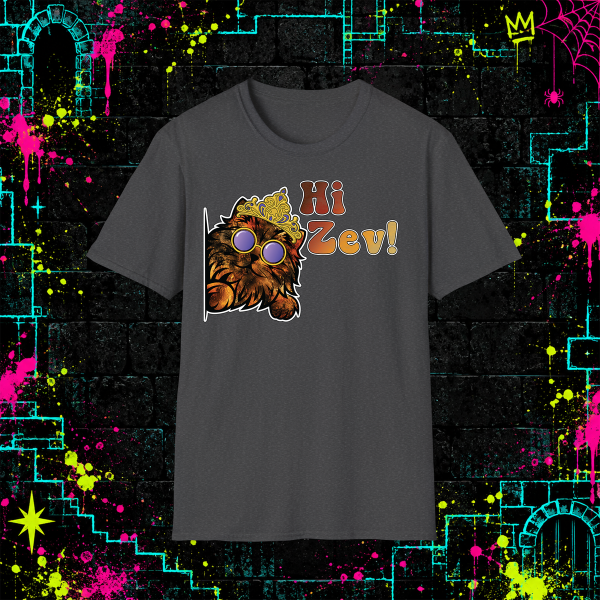 Hi Zev! graphic tee in Dark Heather