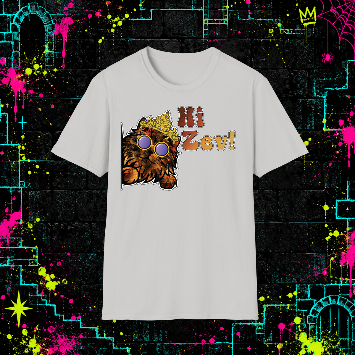 Hi Zev! graphic tee in Ice Grey