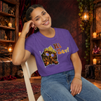 Hi Zev! graphic tee on seated woman