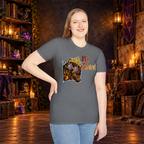 Hi Zev! graphic tee on standing woman