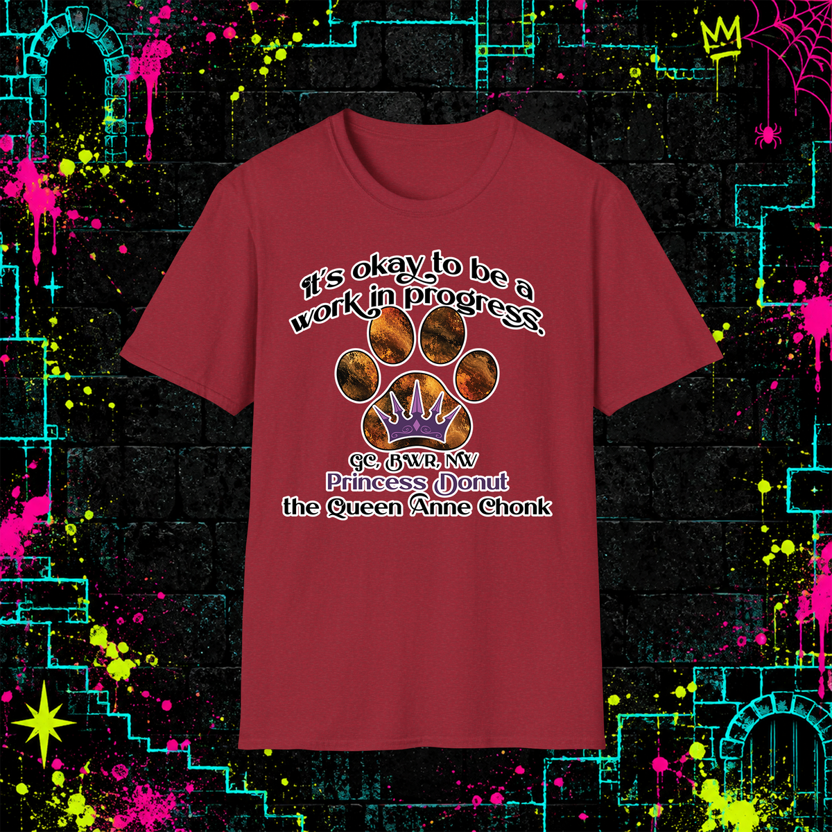It’s Okay to Be a Work in Progress graphic tee in Antique Cherry Red