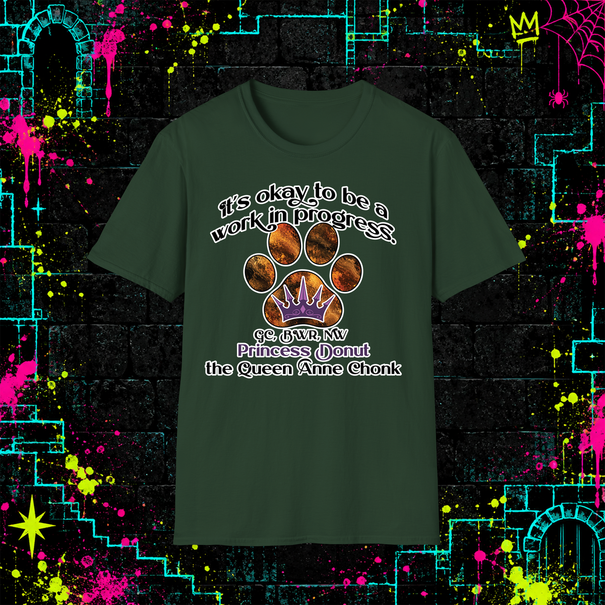 It’s Okay to Be a Work in Progress graphic tee in Forest Green