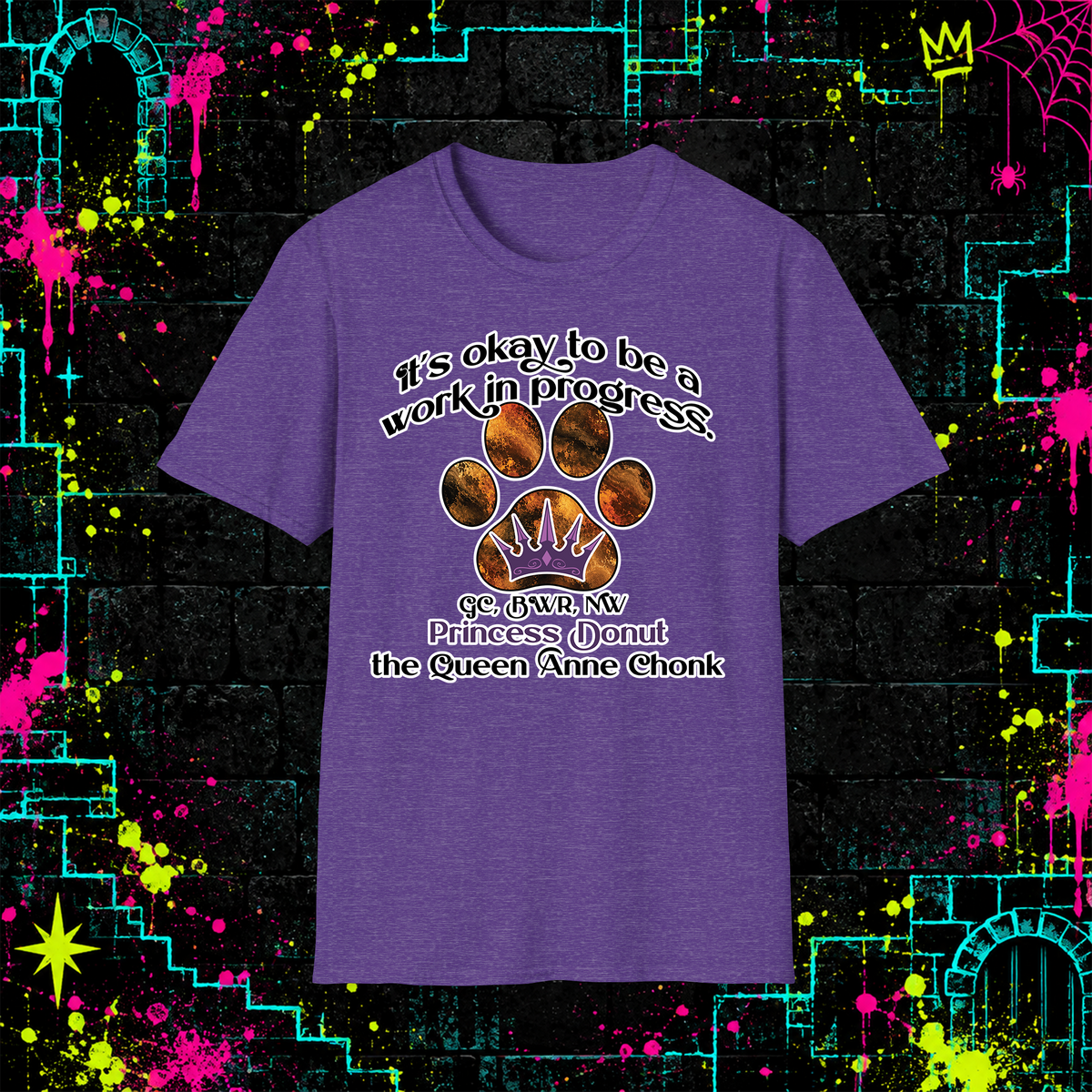 It’s Okay to Be a Work in Progress graphic tee in Heather Purple