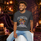 It’s Okay to Be a Work in Progress graphic tee on seated man
