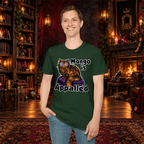 Mongo Is Appalled graphic T-shirt modeled by a standing man
