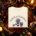 Moon and Thistle folded graphic tee mockup