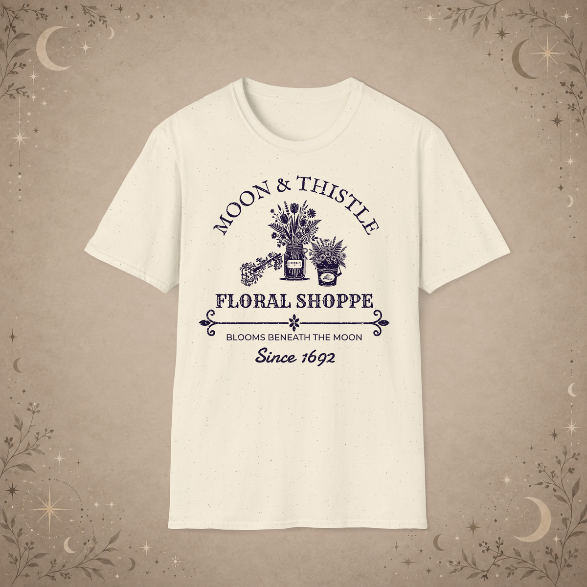 Moon and Thistle graphic tee in Natural