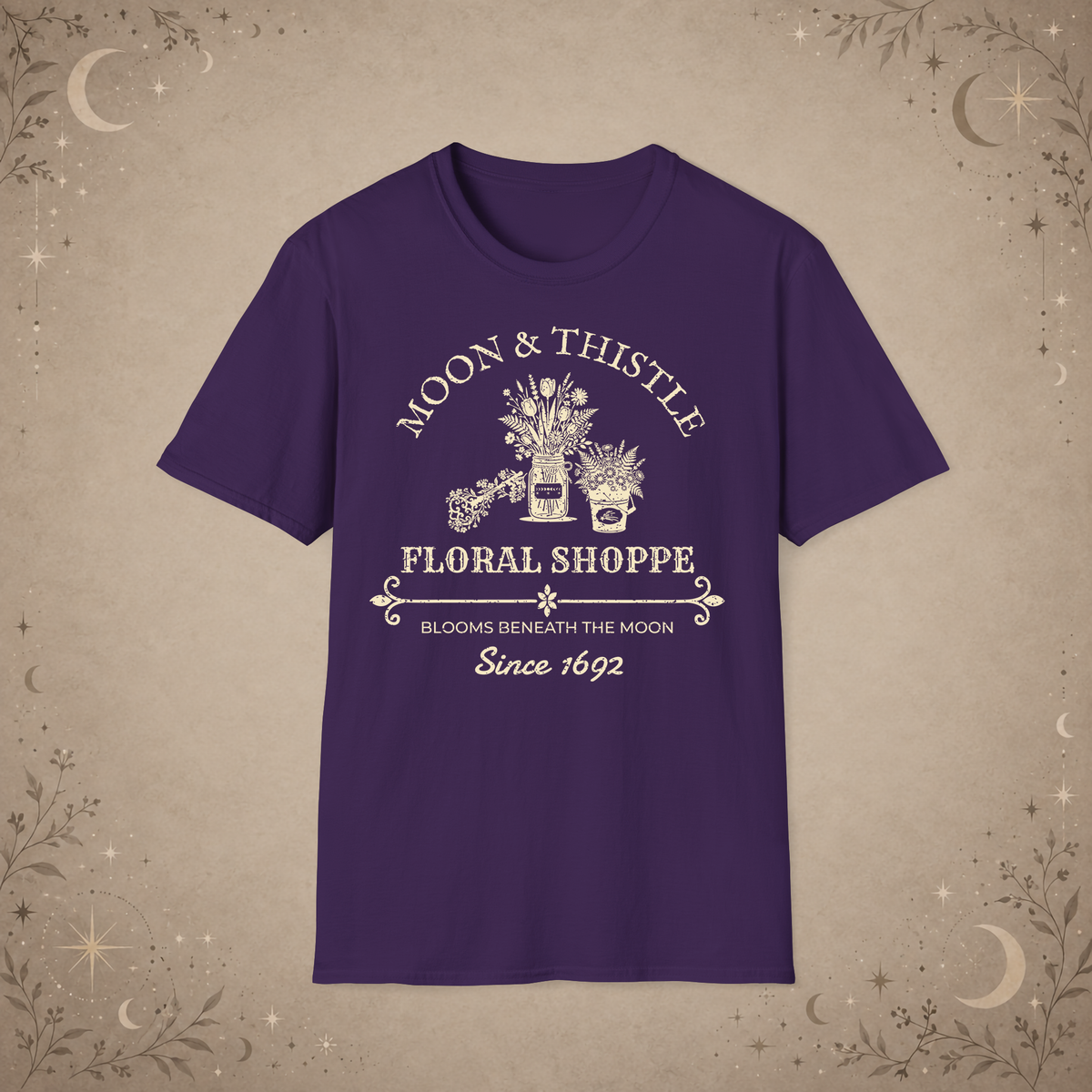 Moon and Thistle graphic tee in Purple