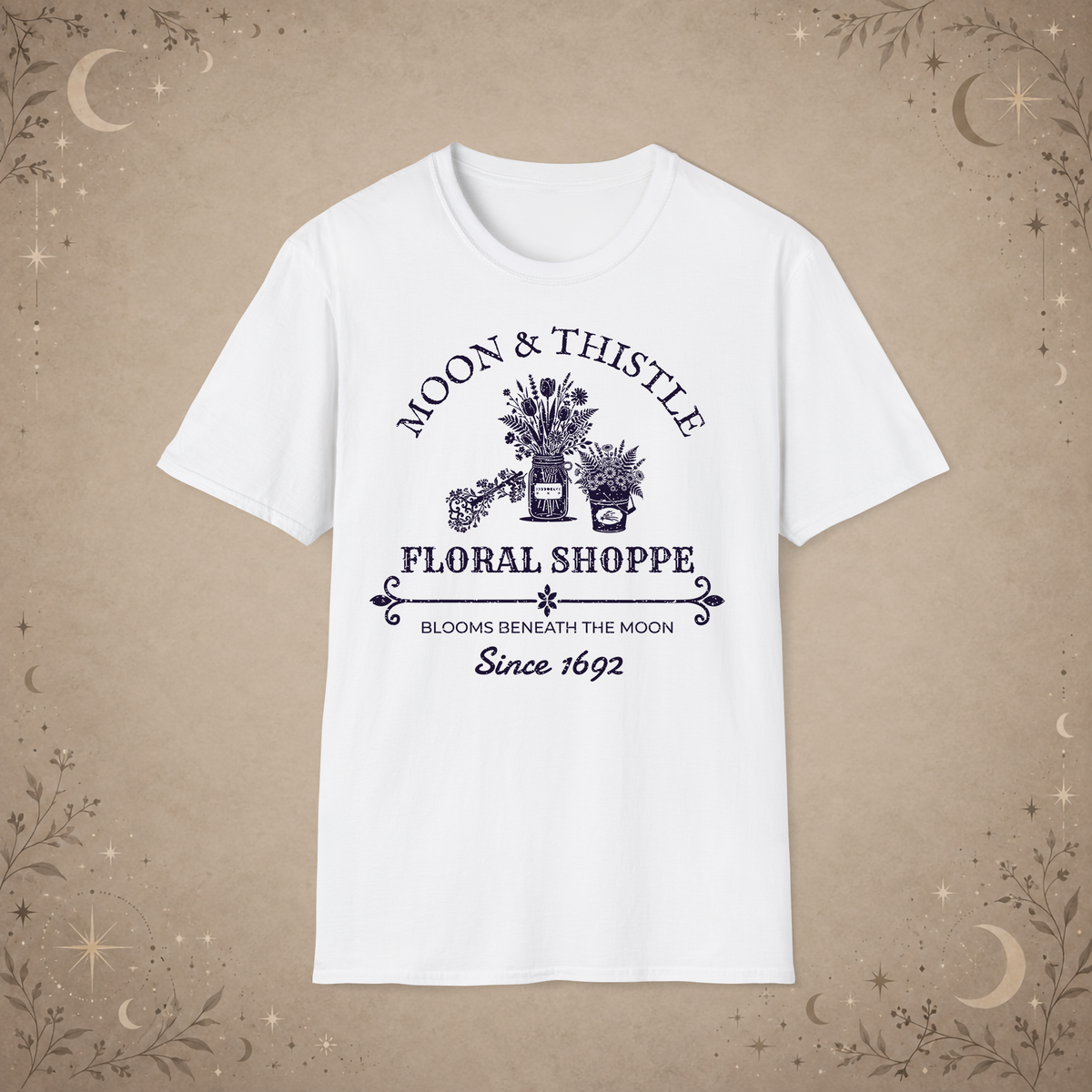 Moon and Thistle graphic tee in White