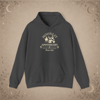 Moonlit Apothecary hoodie in dark heather, front view