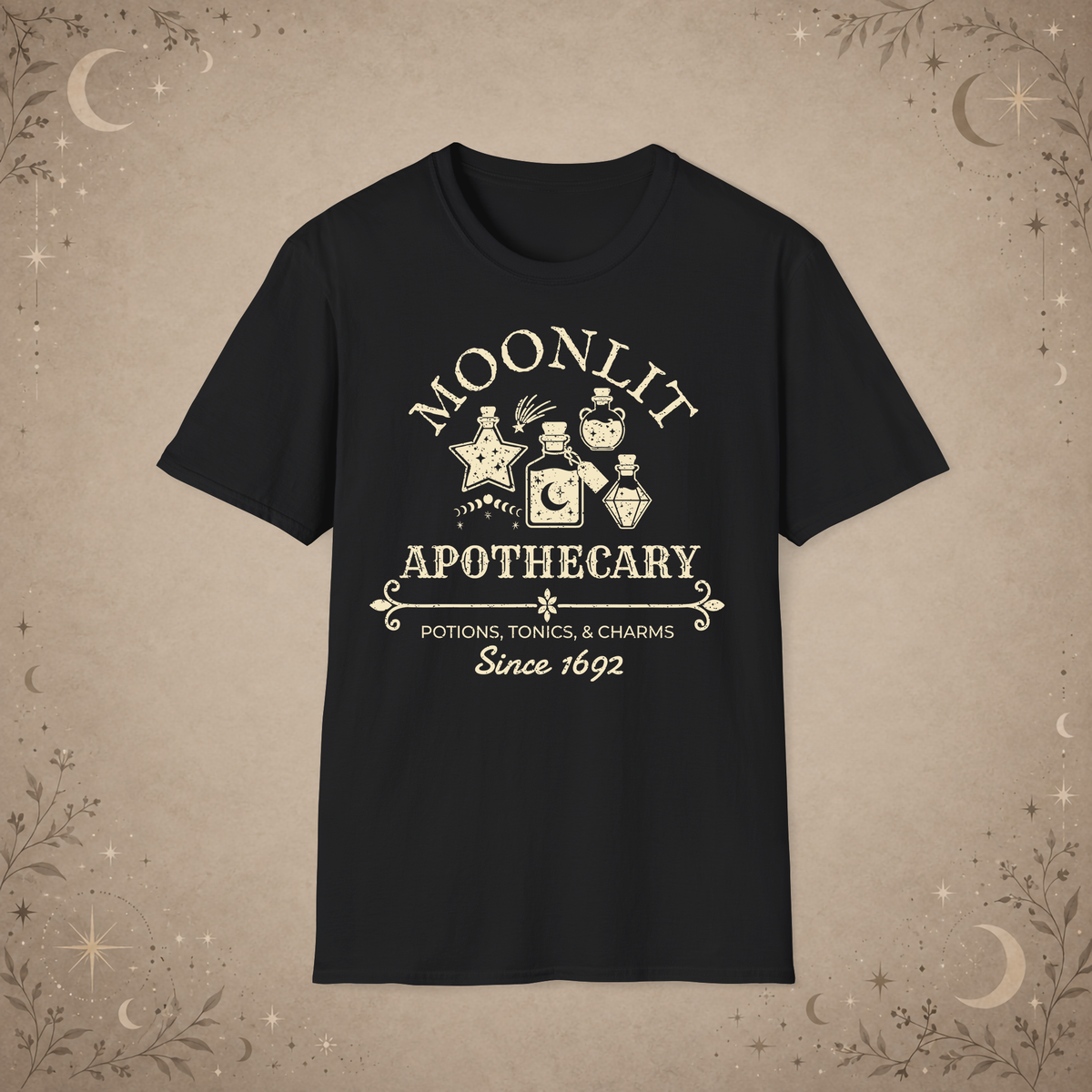Moonlit Apothecary graphic tee in Black