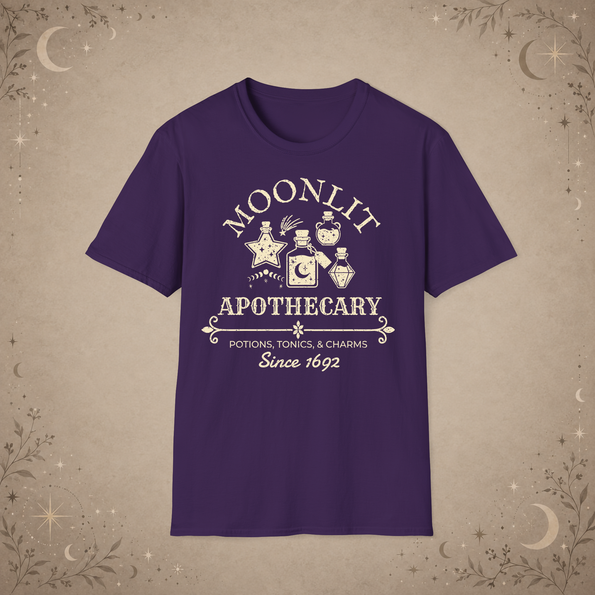 Moonlit Apothecary graphic tee in Purple