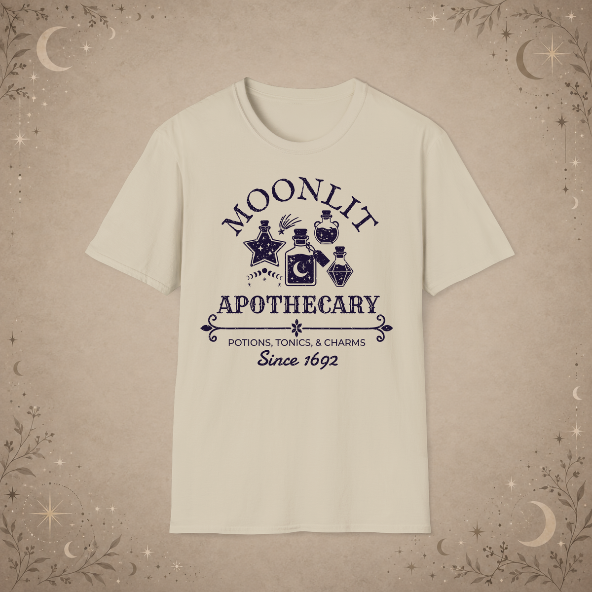 Moonlit Apothecary graphic tee in Sand