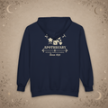 Moonlit Apothecary full-zip hoodie in navy, back view