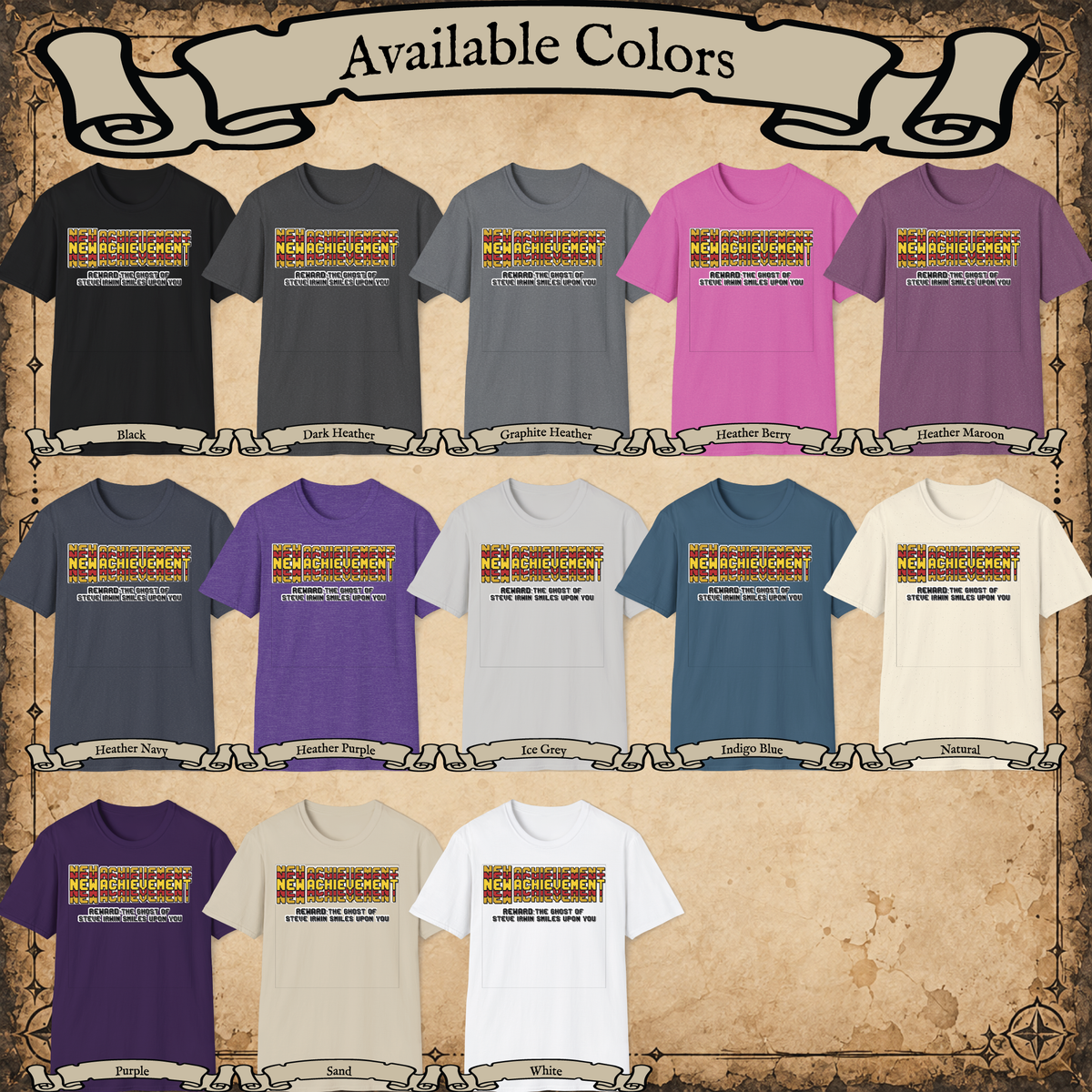 New Achievement shirt available colors
