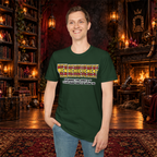 New Achievement graphic T-shirt modeled by a standing man