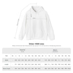 The Curious Cauldron pullover hoodie size chart