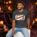 The Desperado Club graphic T-shirt modeled by a seated man