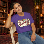 The Desperado Club graphic T-shirt modeled by a seated woman