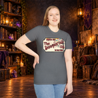 The Desperado Club graphic T-shirt modeled by a standing woman