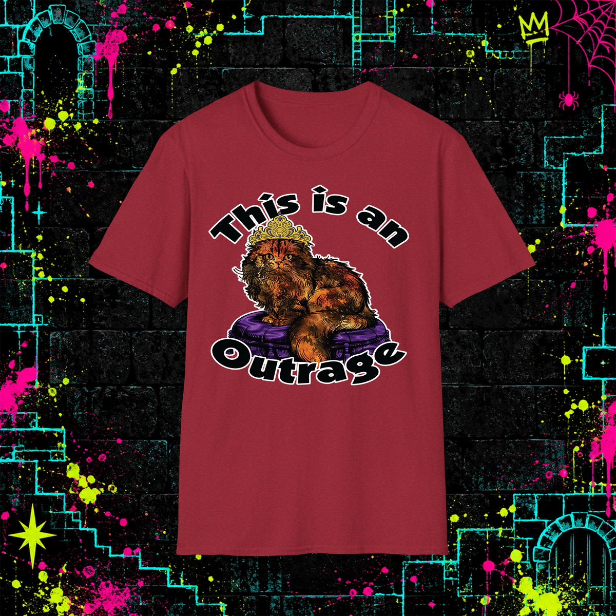 This Is an Outrage shirt in Antique Cherry Red
