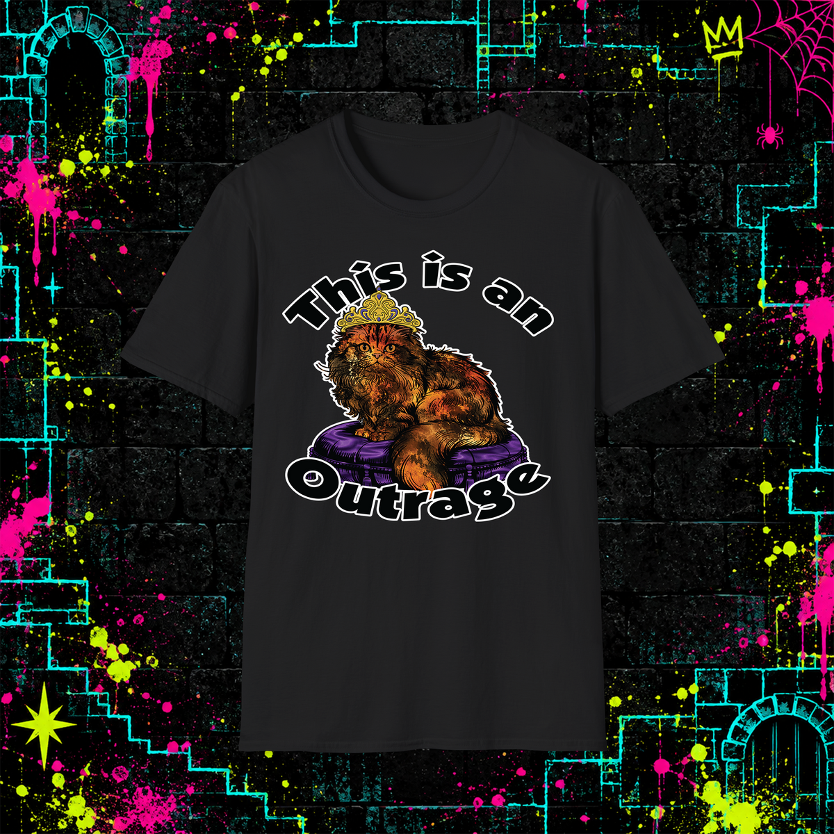 This Is an Outrage shirt in Black