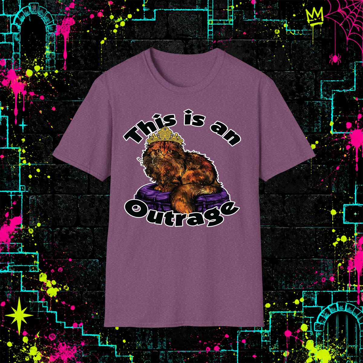 This Is an Outrage shirt in Heather Maroon